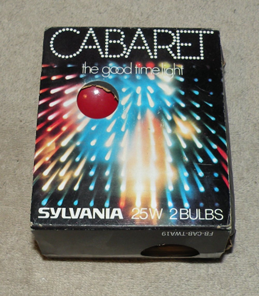 Sylvania Cabaret 25W Light Bulbs A19 2-Pack Red Blue New Made USA